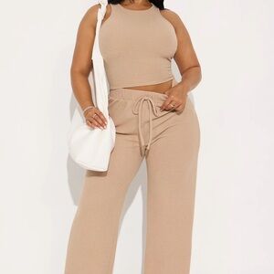 Women’s Taupe Waffle Knit Cropped Tank